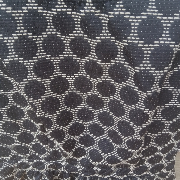 Moonlight Navy and White Polka Dot Mini Dress Size Medium Fit & Flare - Picture 4 of 10